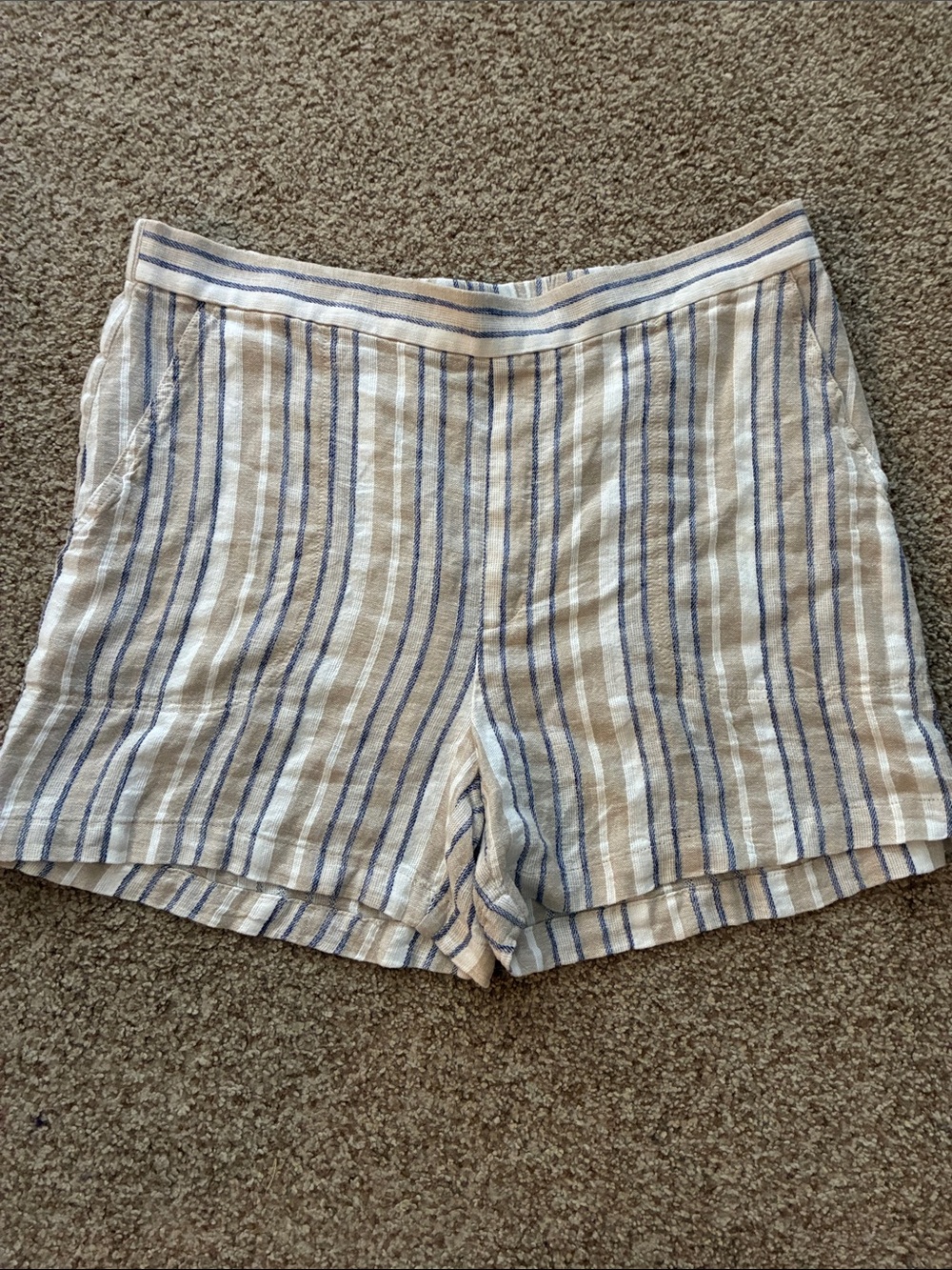Banana Republic NWT Linen Blend Striped Shorts XL Coastal Resort NWT